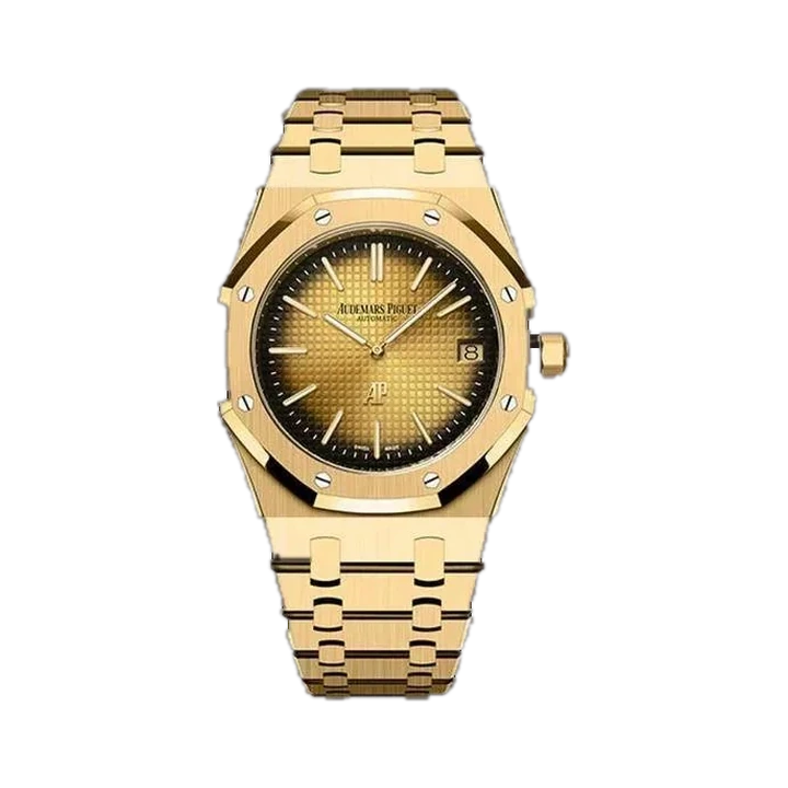 Audemars Piguet Royal Oak Jumbo 50th (Smoked Yellow Gold), reference 16202BA.OO.1240BA.02, at Yousef Watch