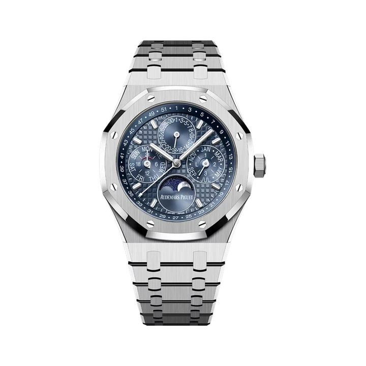 Audemars Piguet Royal Oak Perpetual Calendar (Blue Dial), reference 26674ST.OO.1320ST.01, at Yousef Watch