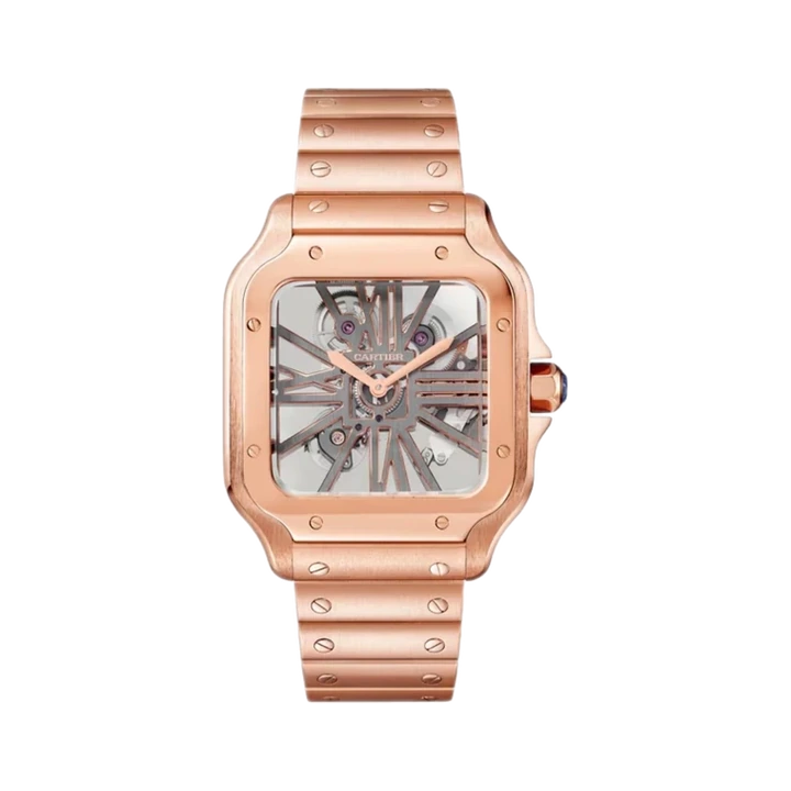 Cartier Santos Skeleton Large (Rose Gold), reference WHSA0016, at Yousef Watch