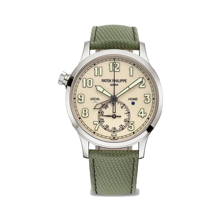 Patek Philippe Calatrava Pilot Travel Time (Ivory), reference 5524G-010, at Yousef Watch