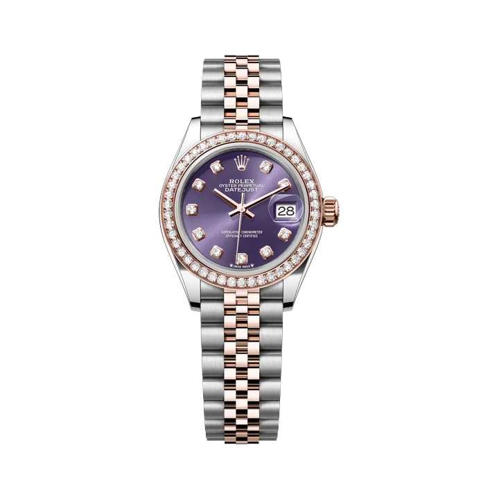 Rolex Lady-Datejust 28 (Aubergine Diamond), reference 279381RBR, at Yousef Watch