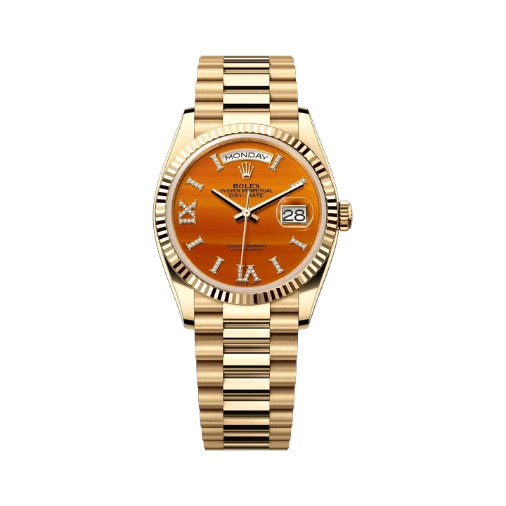 Rolex Day-Date 36 (Carnelian), reference 128238, at Yousef Watch