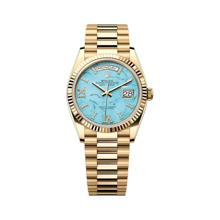 Rolex Day-Date 36 (Turquoise), reference 128238, at Yousef Watch
