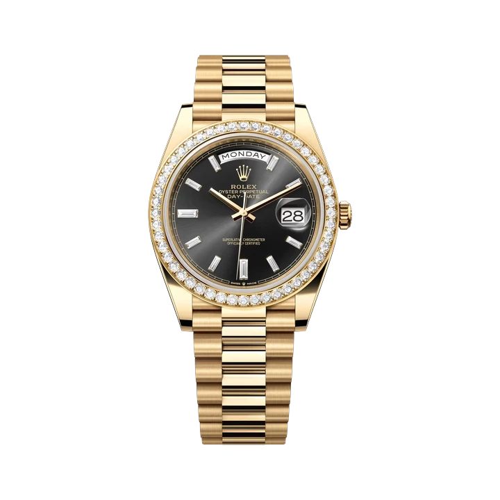 Rolex Day-Date 40 (Onyx), reference 228348RBR, at Yousef Watch