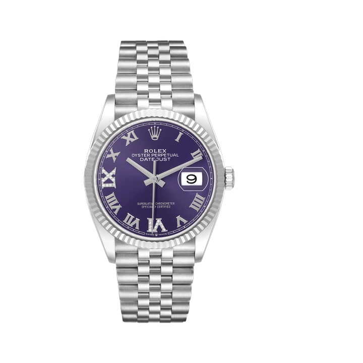Rolex Datejust 36 (Aubergine Roman), reference 126234, at Yousef Watch