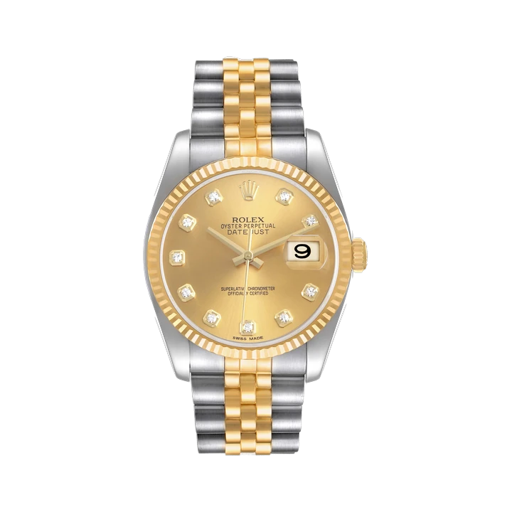 Rolex Datejust 36 (Champagne Diamond), reference 116233, at Yousef Watch