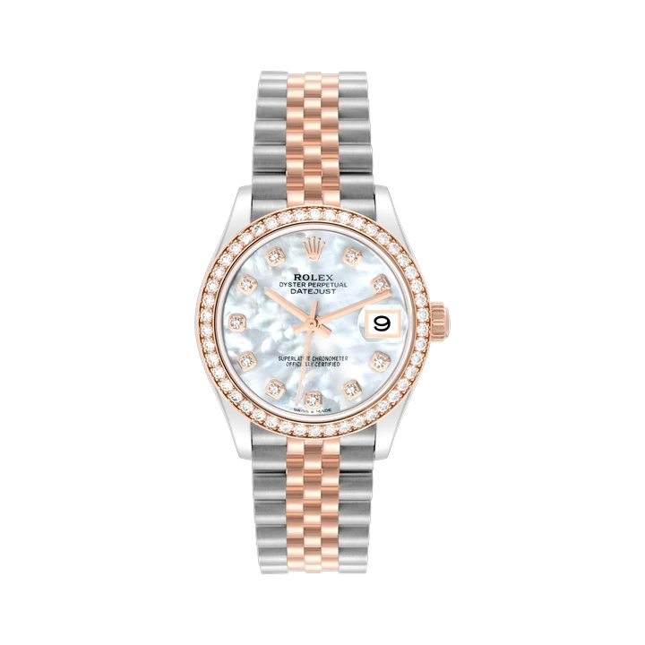 Rolex Datejust 31 (Mother-of-Pearl, Diamond Bezel), reference 278381RBR, at Yousef Watch