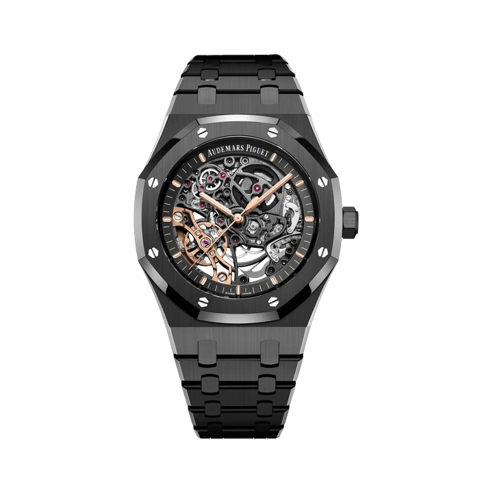 Audemars Piguet Royal Oak Double Balance Wheel Openworked (Black Ceramic), reference 15416CE.OO.1225CE.01, at Yousef Watch