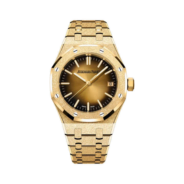 Audemars Piguet Royal Oak Frosted Gold Selfwinding 37 (Yellow Gold), reference 15550BA.GG.1356BA.01, at Yousef Watch
