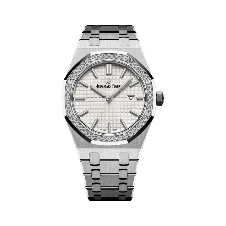Audemars Piguet Royal Oak 33 Quartz (Silver, Diamond Bezel), reference 67651ST.ZZ.1261ST.01, at Yousef Watch