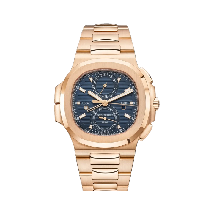 Patek Philippe Nautilus Travel Time Chronograph (Rose Gold), reference 5990/1R-001, at Yousef Watch
