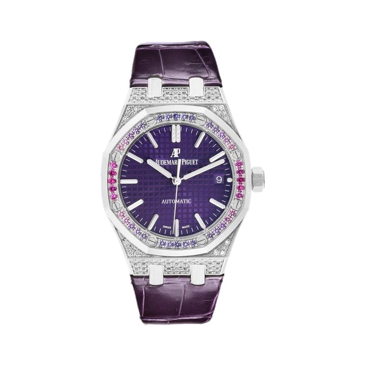 Audemars Piguet Royal Oak 37 (Purple Dial), reference 15452BC.ZY.D600CR.01, at Yousef Watch