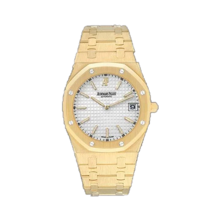 Audemars Piguet Royal Oak Jumbo (White Tapisserie Dial), reference 15202BA.OO.0944BA.01, at Yousef Watch