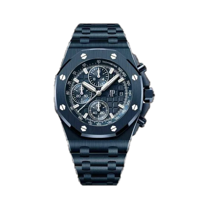 Audemars Piguet Royal Oak Offshore Chronograph (Bleu Nuit), reference 26420CE BLEU, at Yousef Watch