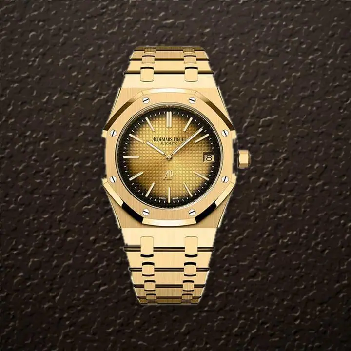 Audemars Piguet Royal Oak Jumbo 50th (Smoked Yellow Gold), reference 16202BA.OO.1240BA.02, at Yousef Watch