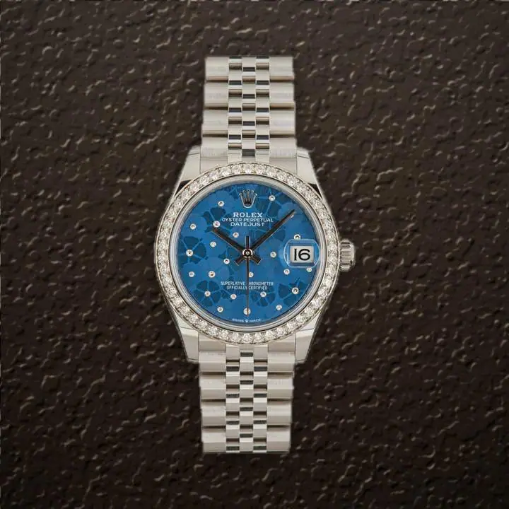 Rolex Datejust 31 (Blue Floral Diamond), reference 278384RBR, at Yousef Watch
