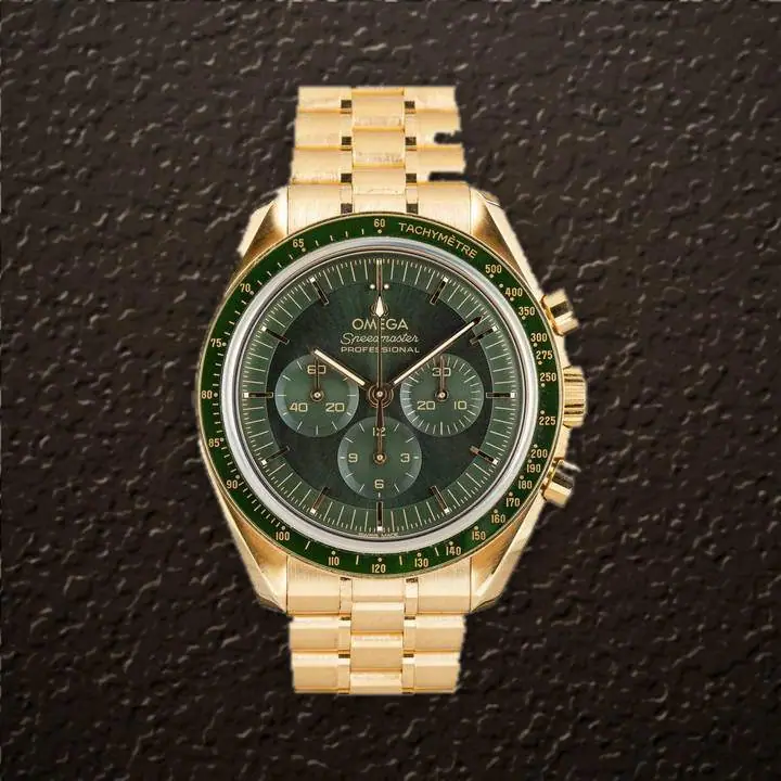 Omega Speedmaster Moonwatch (Green Dial), reference 310.60.42.50.10.001, at Yousef Watch