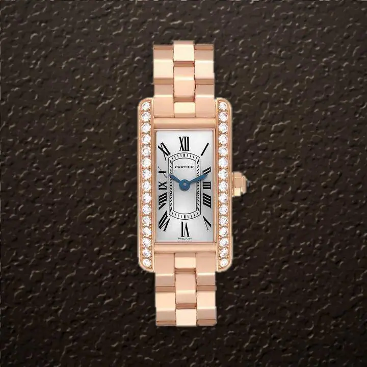 Cartier Tank Américaine Mini (Silver guilloché Dial), reference WJTA0043, at Yousef Watch