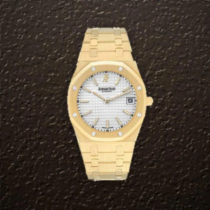 Audemars Piguet Royal Oak Jumbo (White Tapisserie Dial), reference 15202BA.OO.0944BA.01, at Yousef Watch