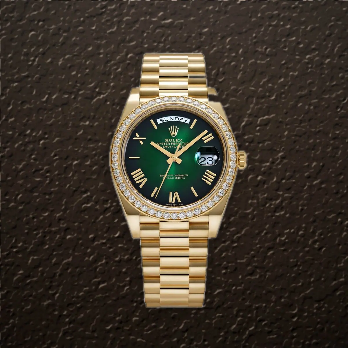 Rolex Day-Date 40 (Green Roman), reference 228348RBR