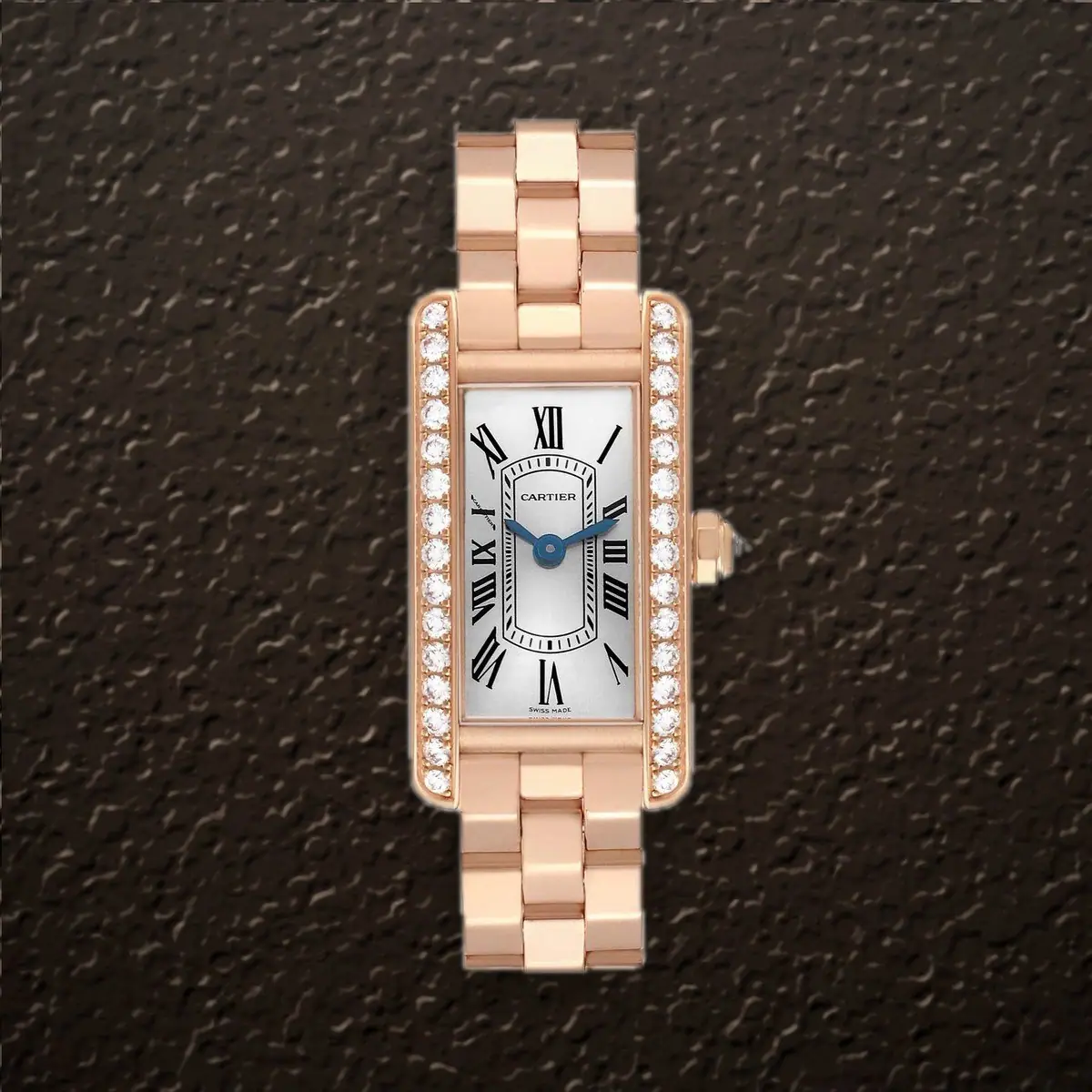 Cartier Tank Américaine Mini (Silver guilloché Dial), reference WJTA0043